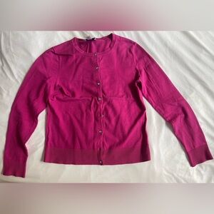 LOFT Petite Fuchsia Button-Up Cardigan